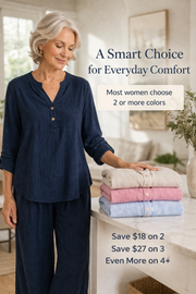 FLASH SALE - Effortless V-Neck Blouse & Wide Leg Pants Set | Free Delivery