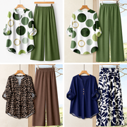 FLASH SALE - Printed Loose Top & Wide-Leg Pants Set | Free Delivery
