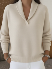 FLASH SALE - Elegant 80s Shawl Collar Pullover | Free Delivery