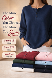 FLASH SALE - Waffle Knit Button Pullover | Free Delivery