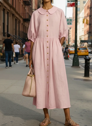 FLASH SALE - Peter Pan Collar Midi Dress | Free Delivery