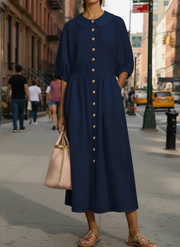FLASH SALE - Peter Pan Collar Midi Dress | Free Delivery