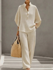 FLASH SALE - Effortless Waffle Knit 2-Piece Set | Free Delivery