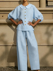 FLASH SALE - Peter Pan Collar 2-Piece Set | Free Delivery