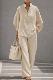 FLASH SALE - Effortless Cotton Linen 2-Piece Set | Free Delivery