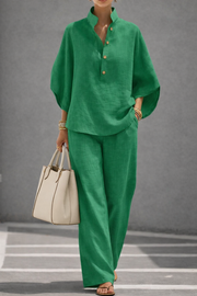 FLASH SALE - Effortless Cotton Linen 2-Piece Set | Free Delivery