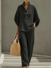 FLASH SALE - Effortless Waffle Knit 2-Piece Set | Free Delivery