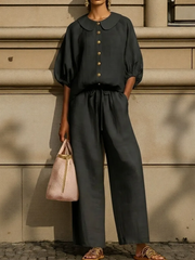 FLASH SALE - Peter Pan Collar 2-Piece Set | Free Delivery