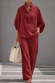 FLASH SALE - Effortless Cotton Linen 2-Piece Set | Free Delivery