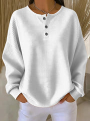 FLASH SALE - Waffle Knit Button Pullover | Free Delivery