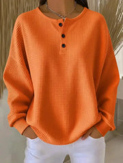 FLASH SALE - Waffle Knit Button Pullover | Free Delivery